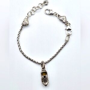 BRIGHTON Slider Charm Bracelet Sneaker Heart Crystal Detail